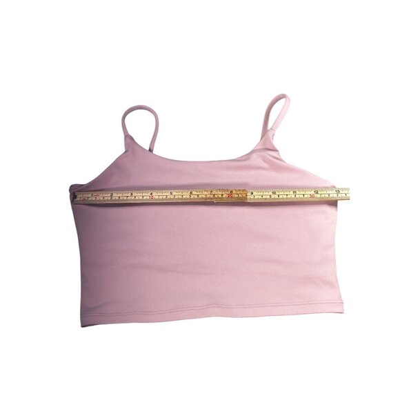 Pink Ribbed Spaghetti Strap Crop Top Tank For Women Sleeveless Unbranded Size S - Picture 3 of 5